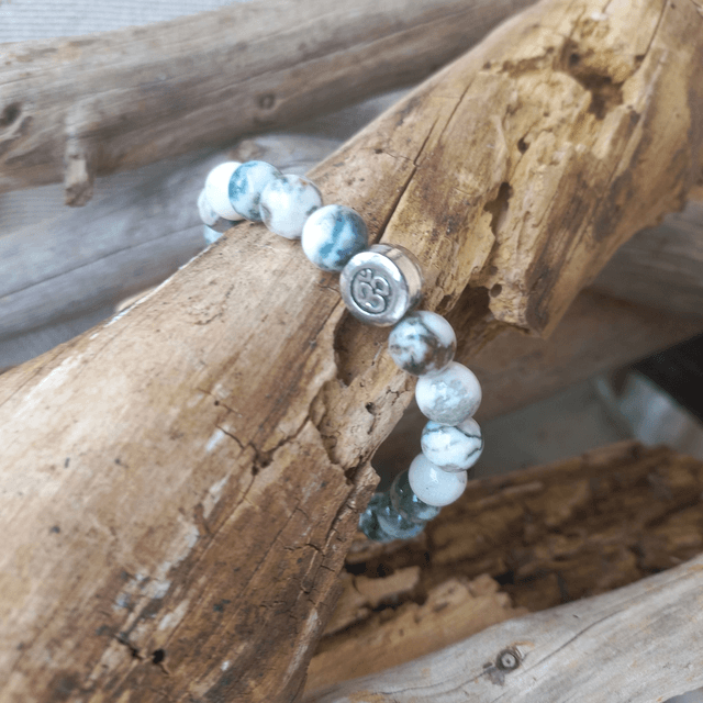 Bracelet en Howlite et Agate arbre