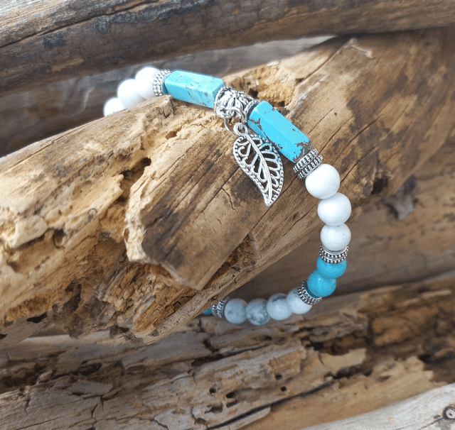 Bracelet en Howlite et Turquoise 