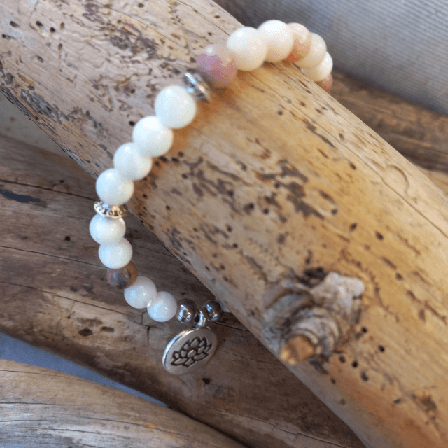Bracelet en Nacre, Opale et Rhodocrosite