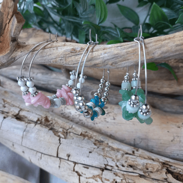 Boucles d'oreilles roses
