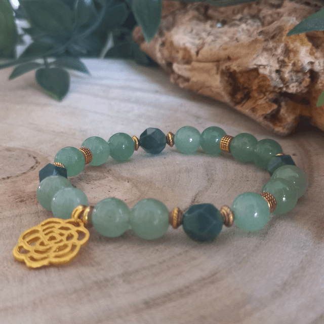 Bracelet Aventurine verte et Agate mousse