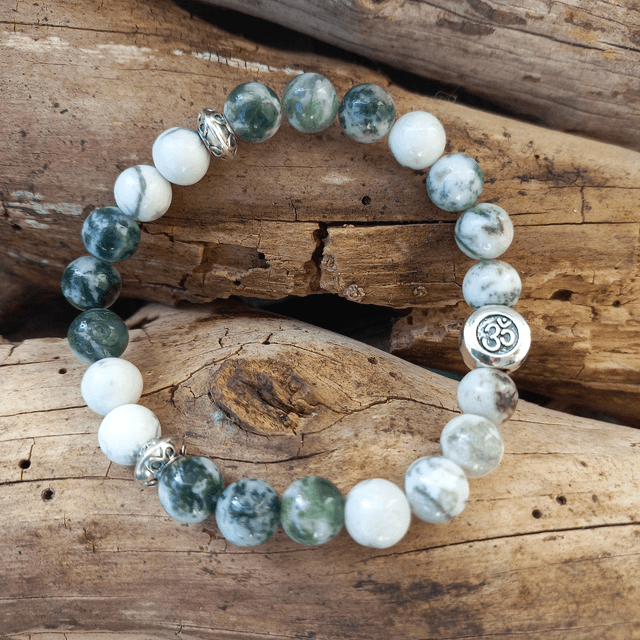 Bracelet en Howlite et Agate arbre